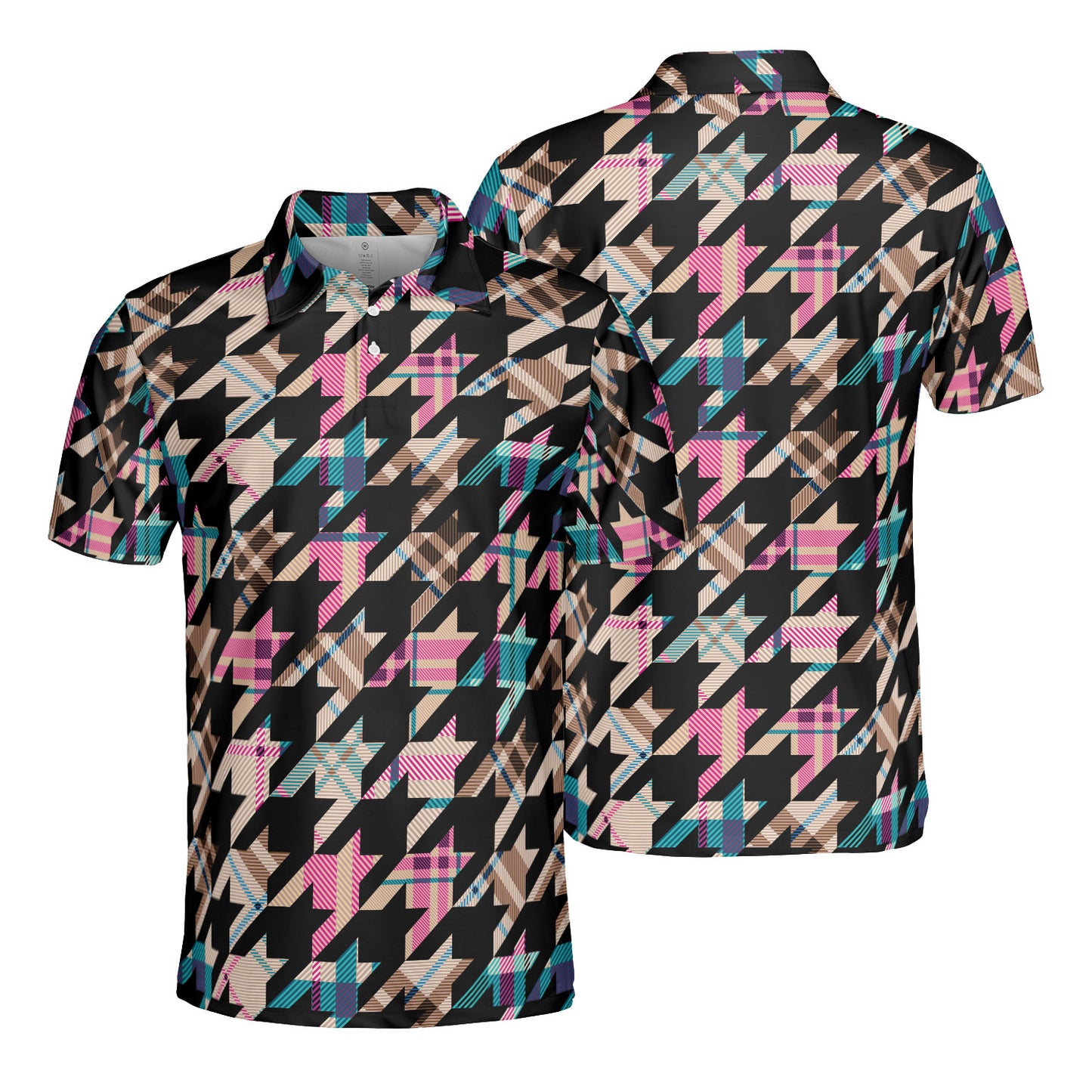 Plaid & Houndstooth Polo Shirt