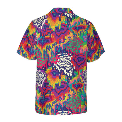 Psychedelic Dripping Paint Button Up Shirt