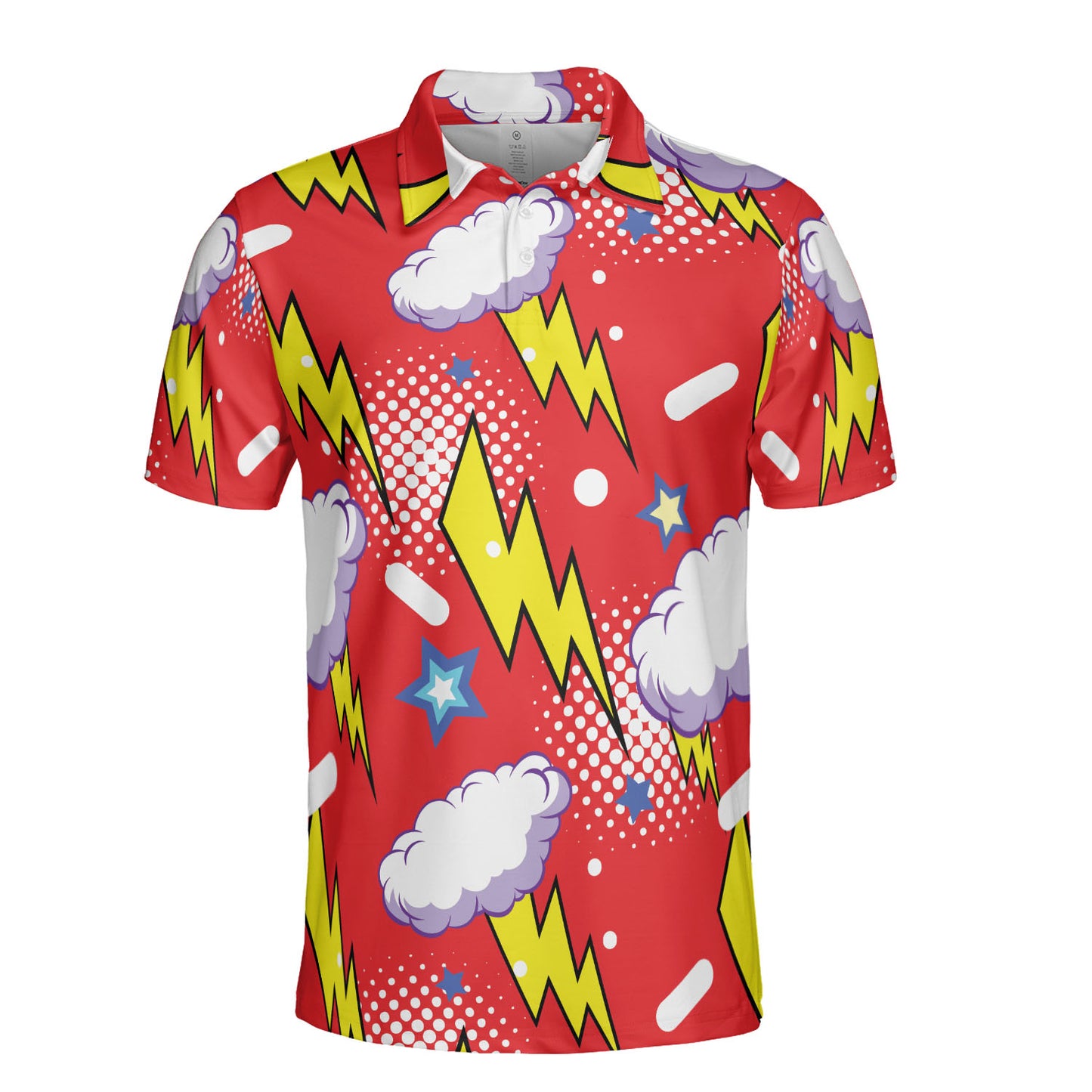 Red Comic Thunderstorm Polo Shirt