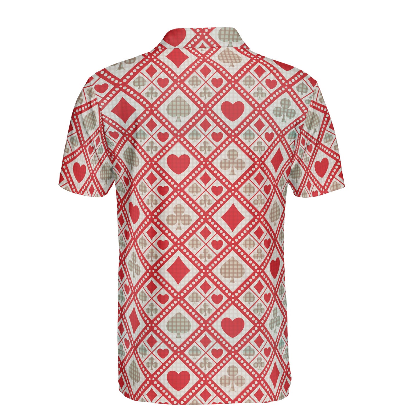 Red Card Suit Pattern Polo Shirt