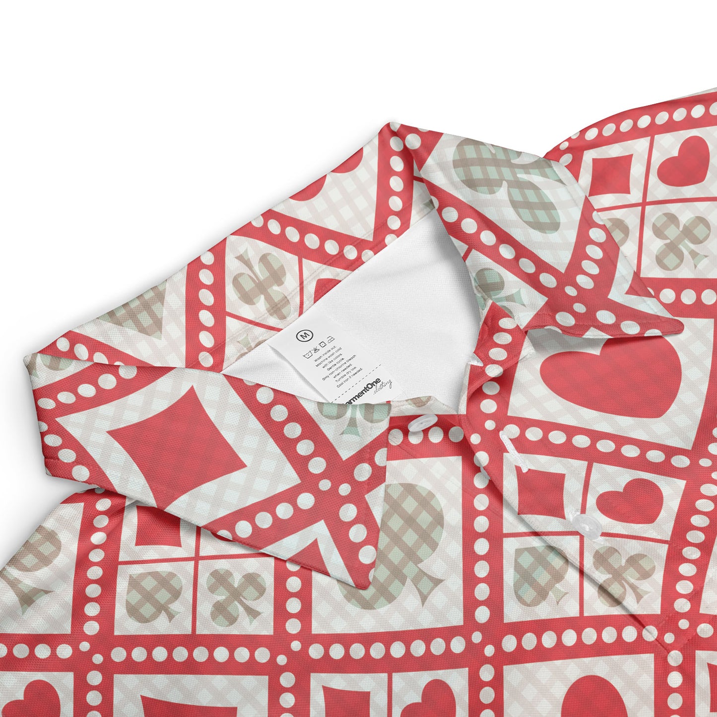 Red Card Suit Pattern Polo Shirt