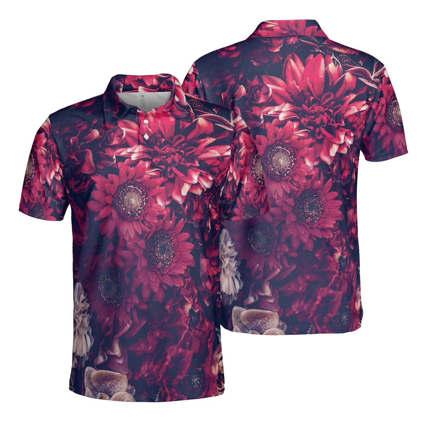 Red Flowers Polo Shirt