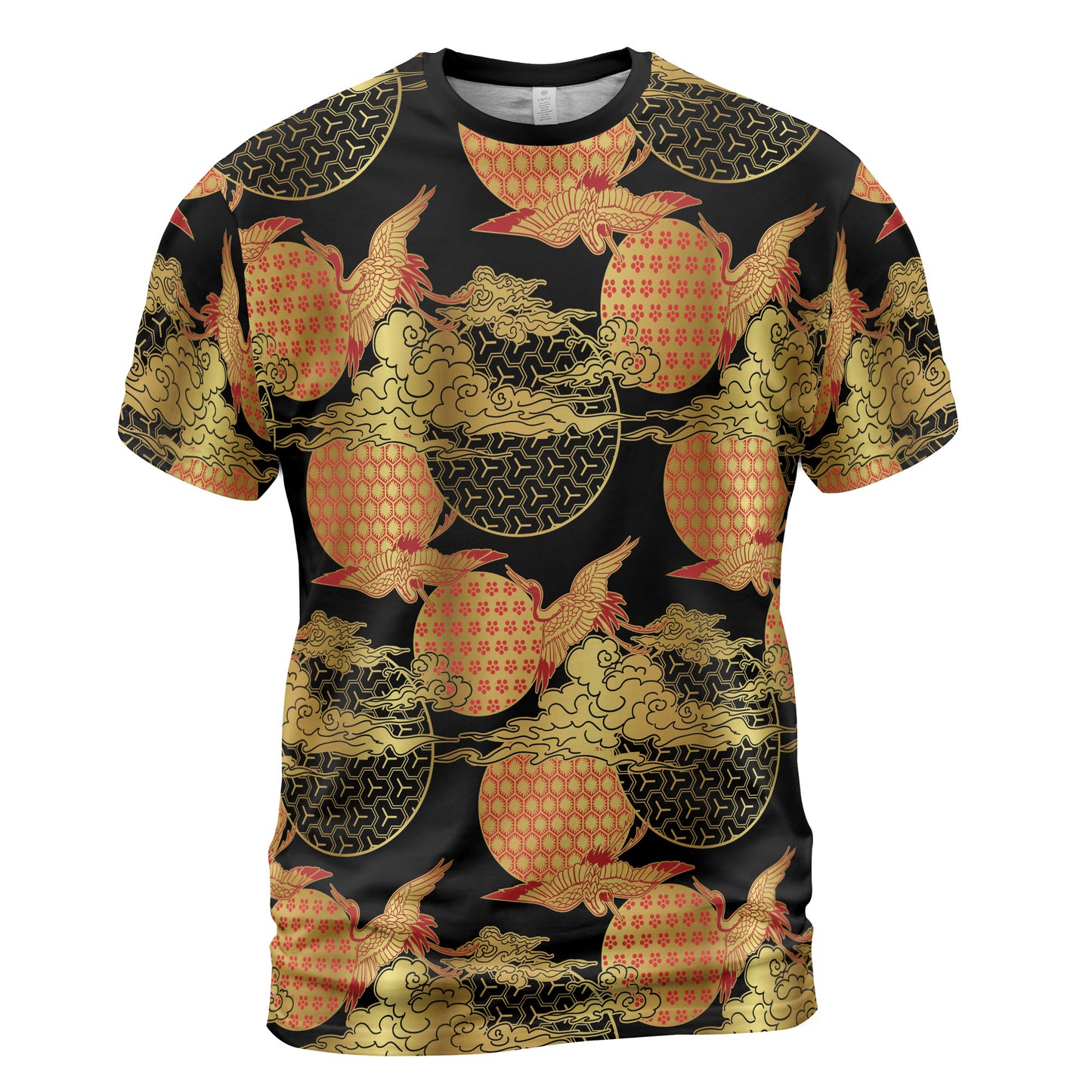 Red & Gold Cranes & Asian Sky Comfort T-shirt