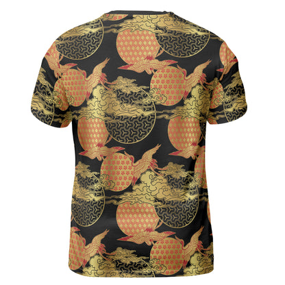 Red & Gold Cranes & Asian Sky Comfort T-shirt