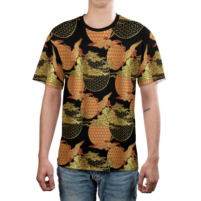 Red & Gold Cranes & Asian Sky Comfort T-shirt