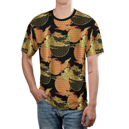 Red & Gold Cranes & Asian Sky Comfort T-shirt
