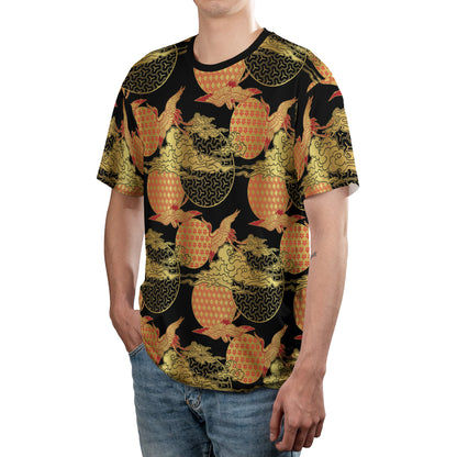 Red & Gold Cranes & Asian Sky Comfort T-shirt