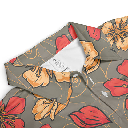 Red & Gold Sakura Polo Shirt