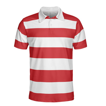 Red & White Stripes Premium Polo Shirt