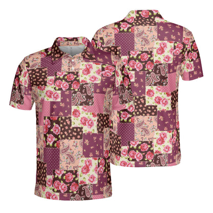 Roses Paisley Patchwork Polo Shirt