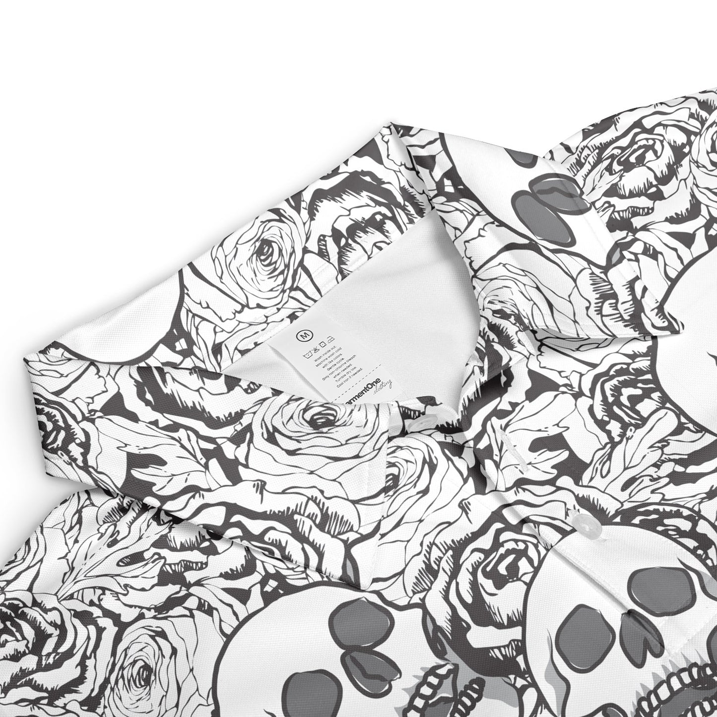 Roses & Skulls Line Drawing Polo Shirt