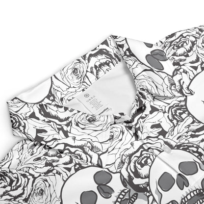 Roses & Skulls Line Drawing Polo Shirt