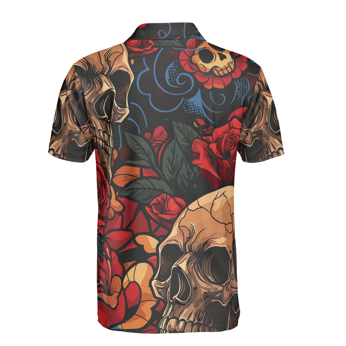 Skulls & Red Roses Polo Shirt