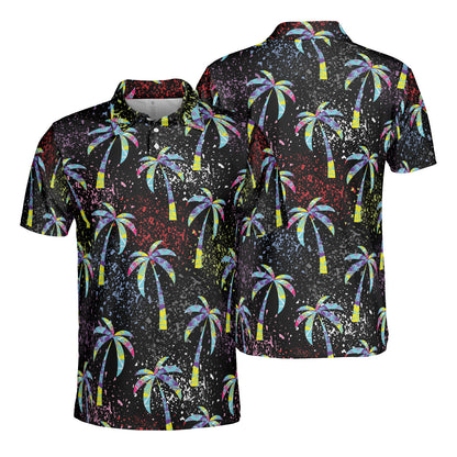 Spray Paint Palm Trees Polo Shirt