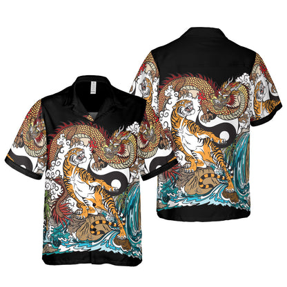 Tiger Versus Dragon Button Up Shirt