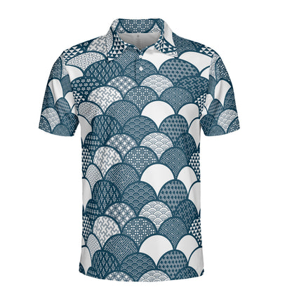 Traditional Geometric Kimono Polo Shirt