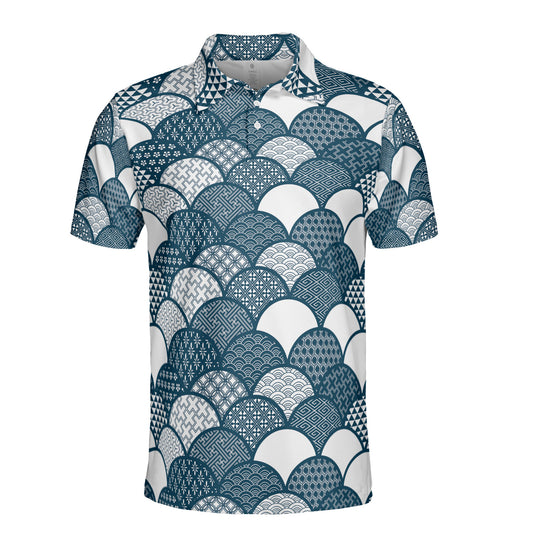 Traditional Geometric Kimono Polo Shirt