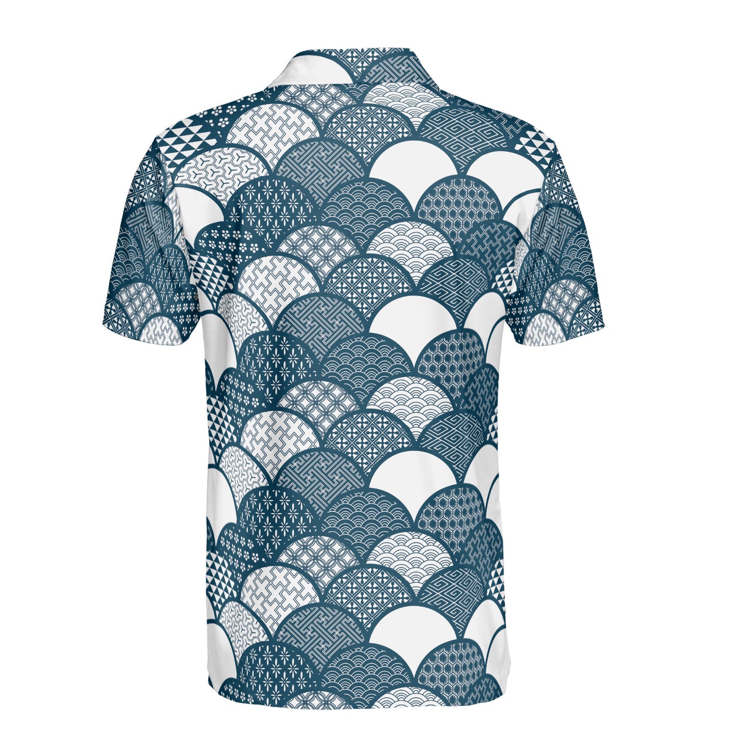 Traditional Geometric Kimono Polo Shirt