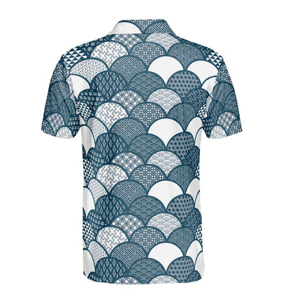 Traditional Geometric Kimono Polo Shirt