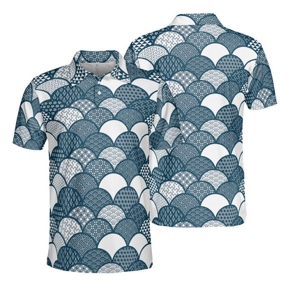 Traditional Geometric Kimono Polo Shirt