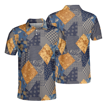 Traditional Japanese Patchwork Polo Shirt