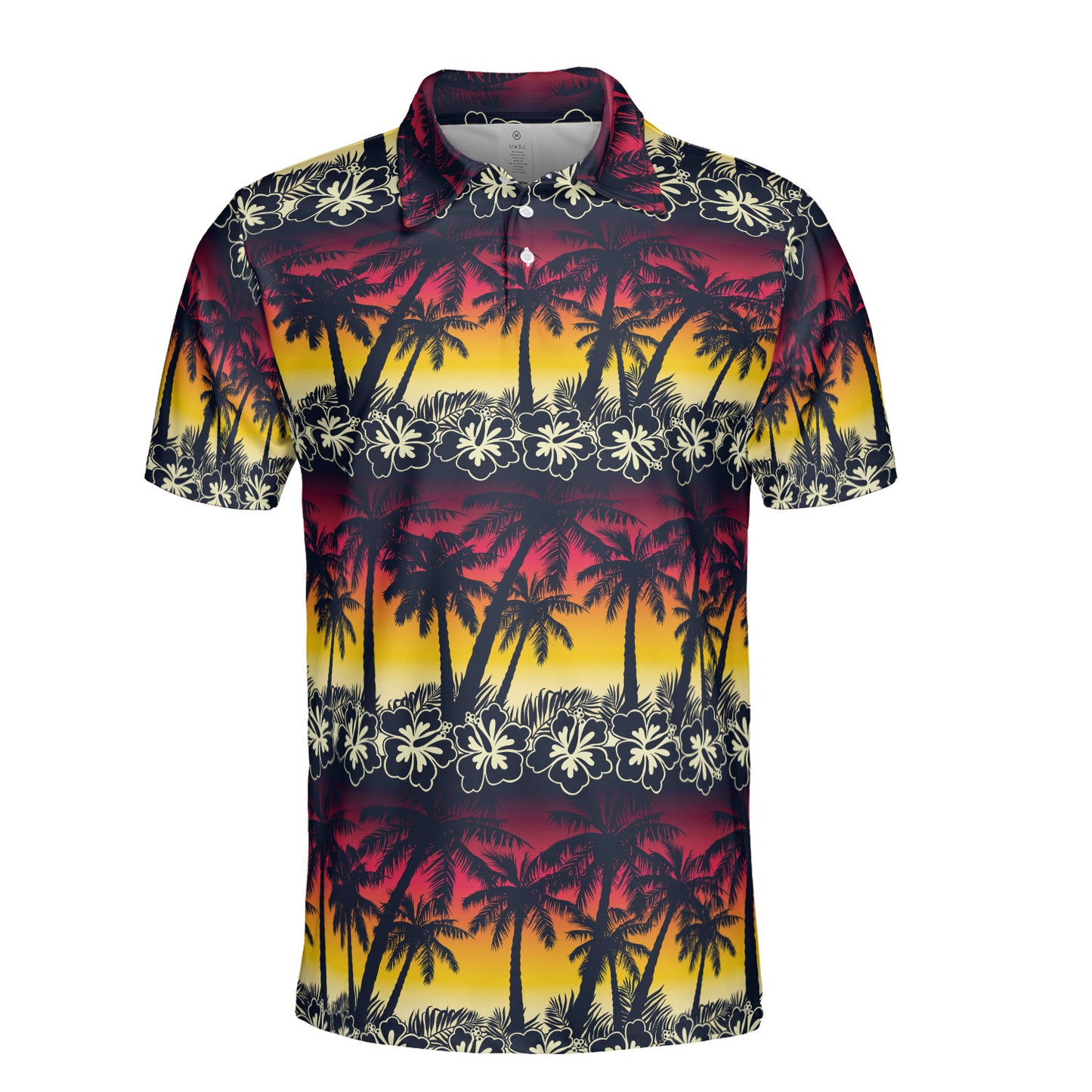 Tropical Palm Tree Sunset Polo Shirt