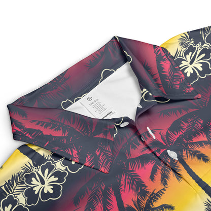 Tropical Palm Tree Sunset Polo Shirt