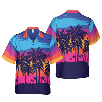 Tropical Sunset Button Up Shirt