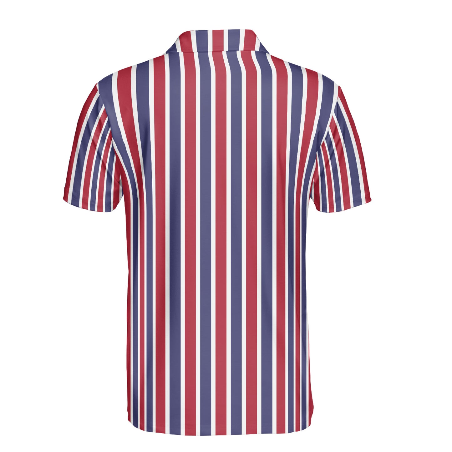 Vertical Red White & Blue Polo Shirt