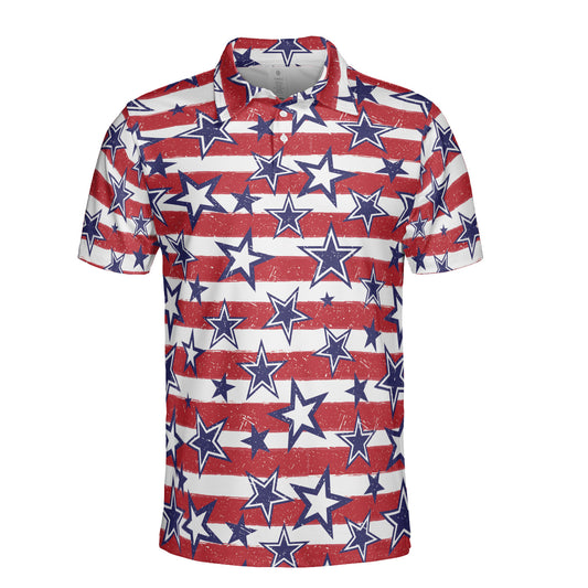 Vintage Stripes & Stars Polo Shirt