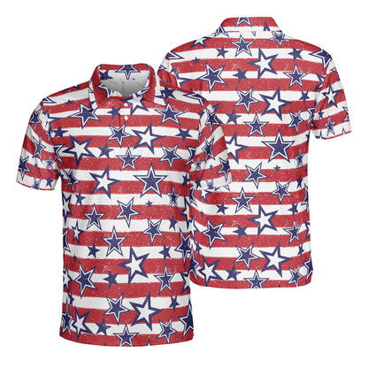 Vintage Stripes & Stars Polo Shirt