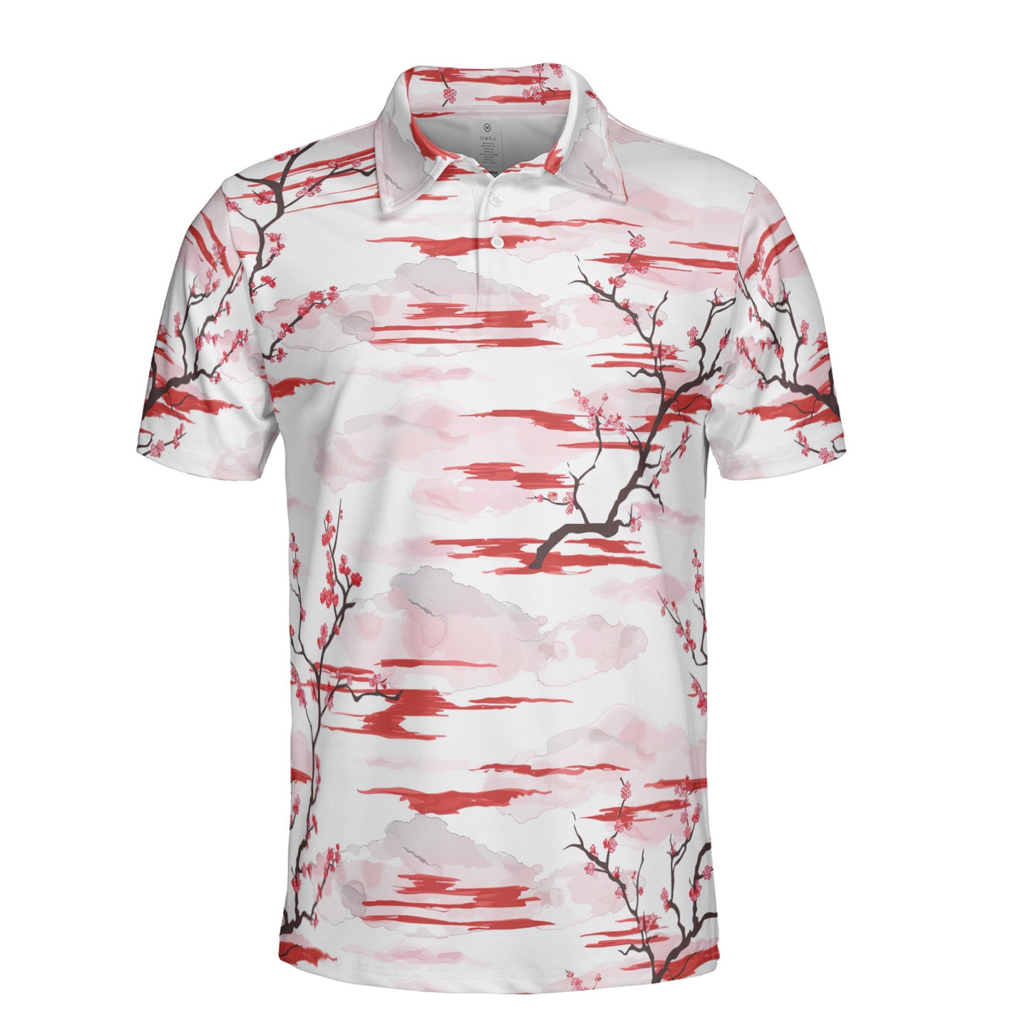 Watercolor Cherry Trees Polo Shirt
