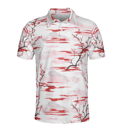 Watercolor Cherry Trees Polo Shirt