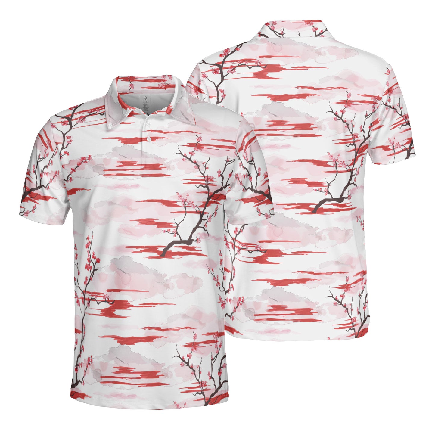 Watercolor Cherry Trees Polo Shirt