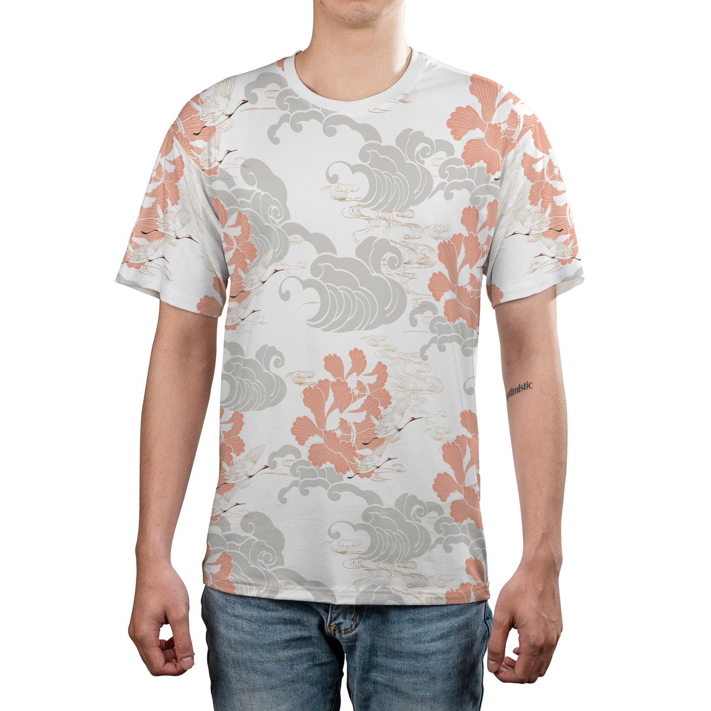 White Cranes & Grey Clouds Comfort T-shirt