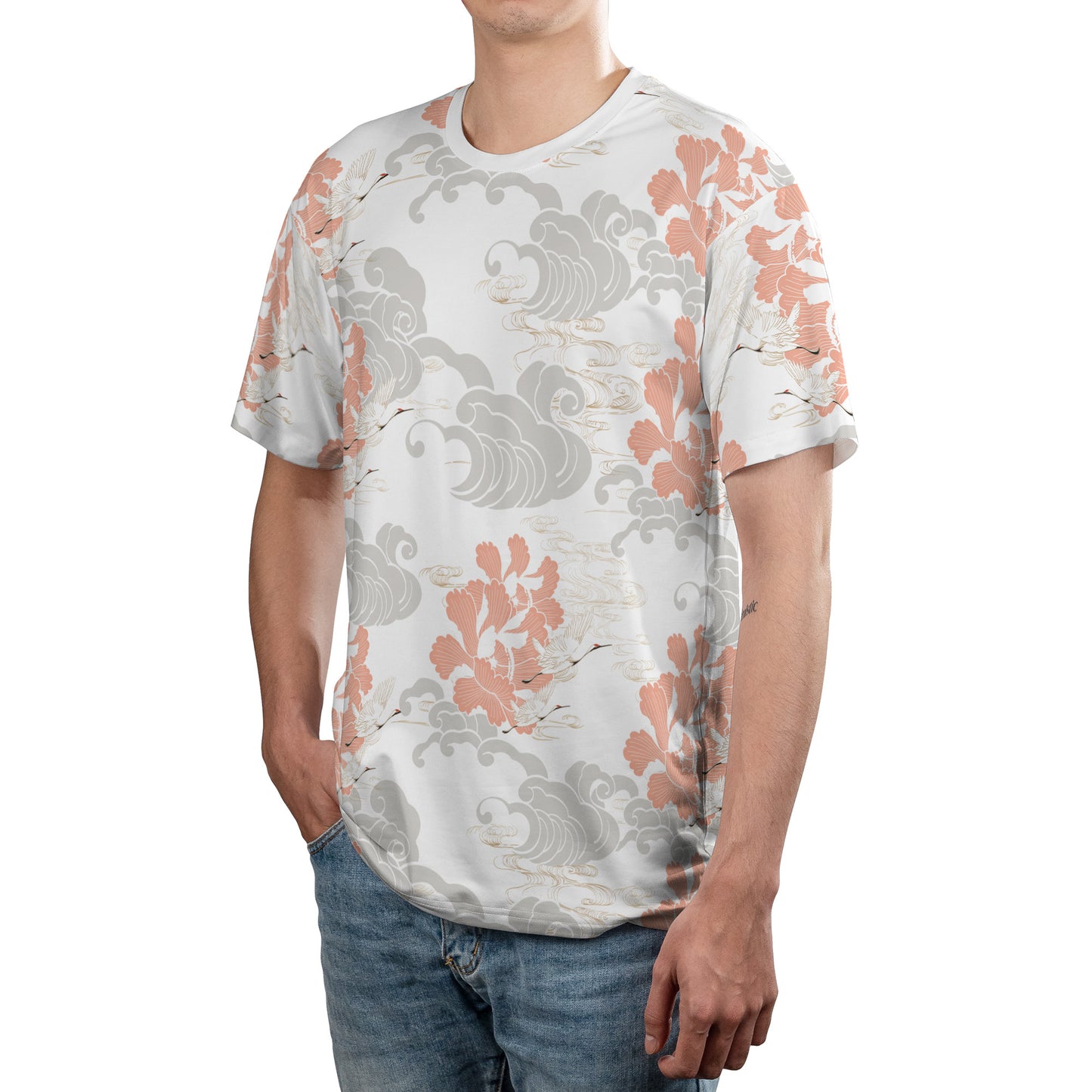 White Cranes & Grey Clouds Comfort T-shirt