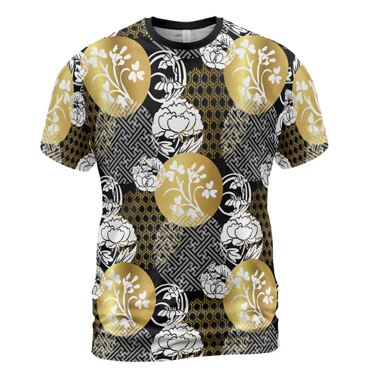 White Heraldic Flowers Comfort T-shirt