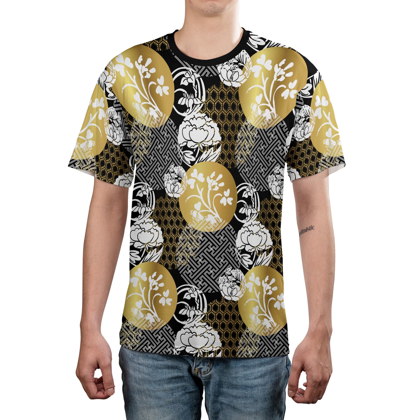 White Heraldic Flowers Comfort T-shirt