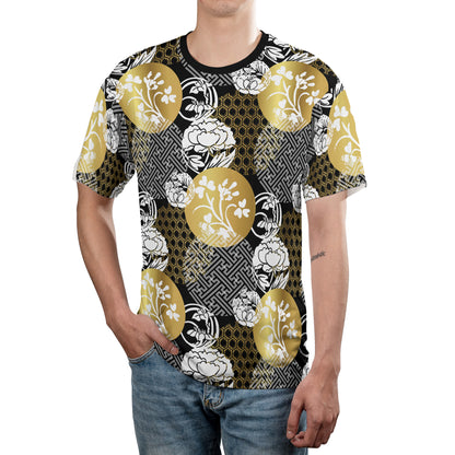White Heraldic Flowers Comfort T-shirt