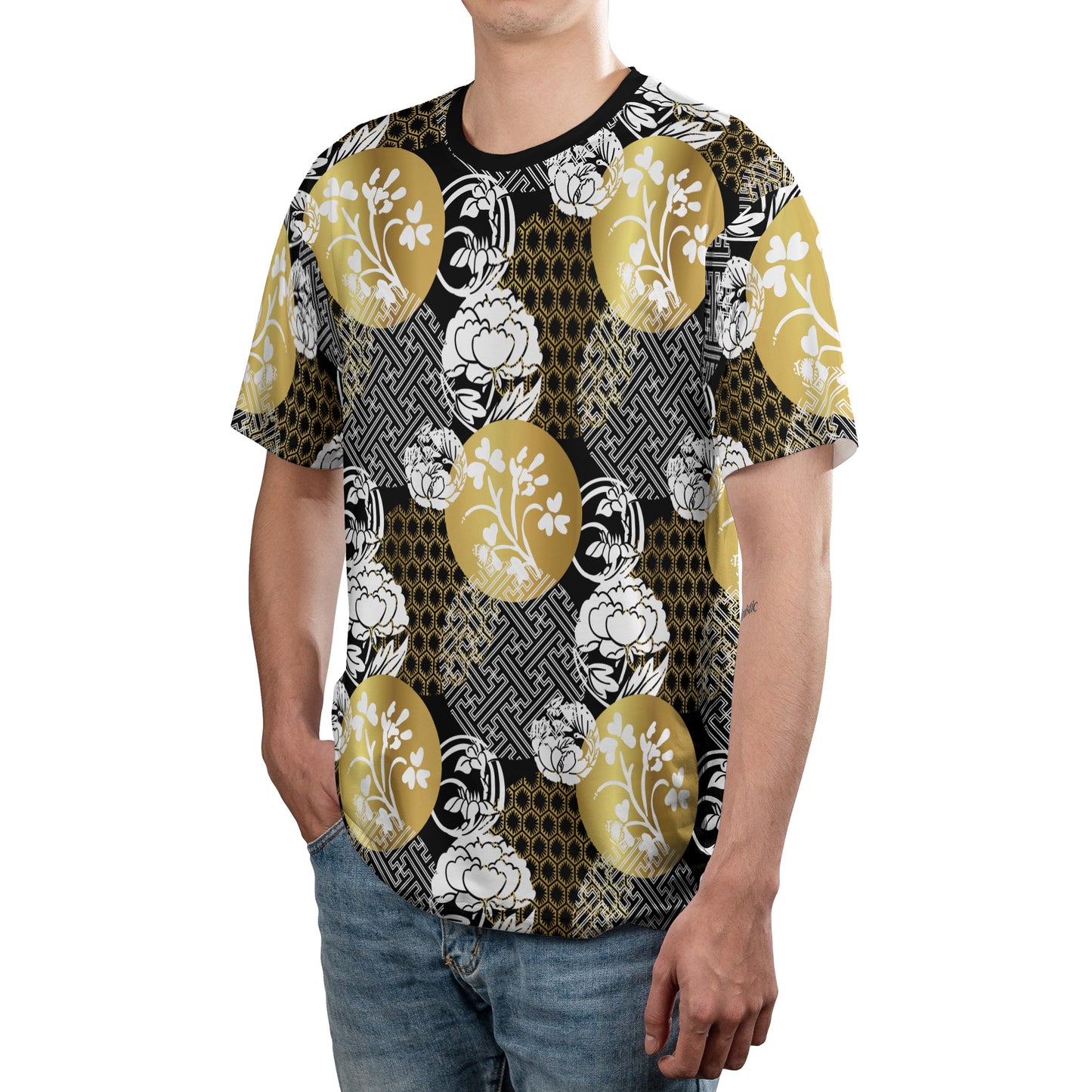 White Heraldic Flowers Comfort T-shirt
