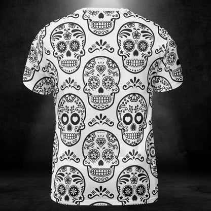White & Black Calavera Unisex Comfort T-Shirt