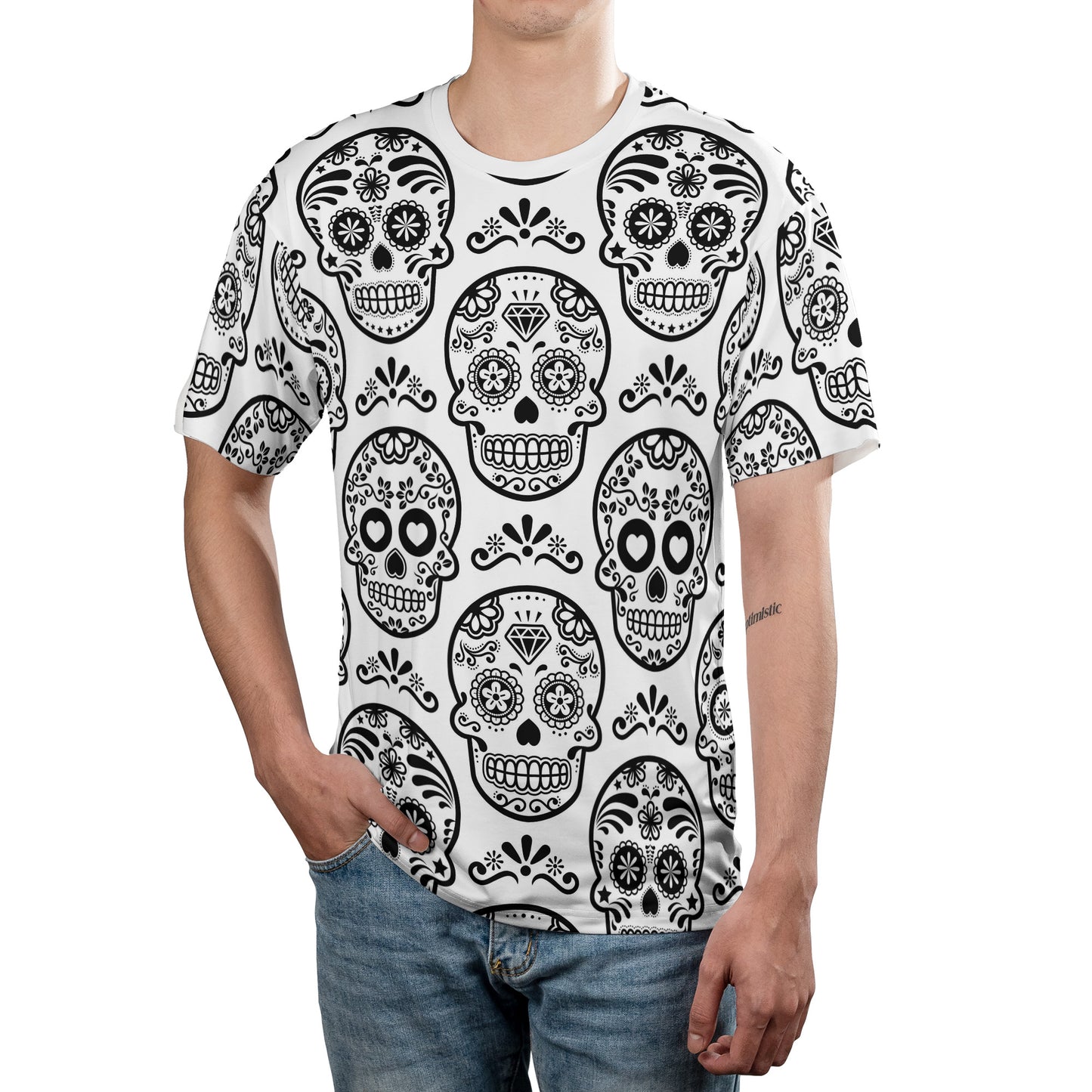 White & Black Calavera Unisex Comfort T-Shirt