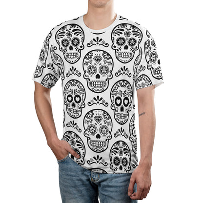 White & Black Calavera Unisex Comfort T-Shirt