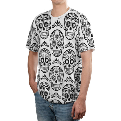 White & Black Calavera Unisex Comfort T-Shirt