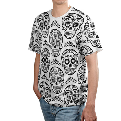 White & Black Calavera Unisex Comfort T-Shirt