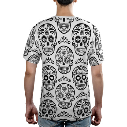 White & Black Calavera Unisex Comfort T-Shirt
