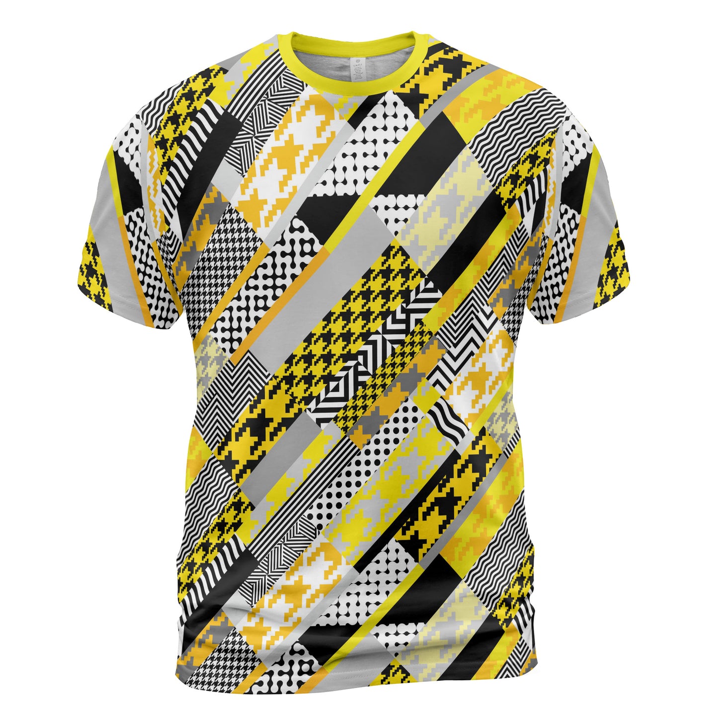 Yellow Geometric Houndstooth Comfort T-shirt