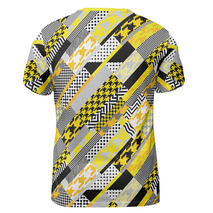 Yellow Geometric Houndstooth Comfort T-shirt