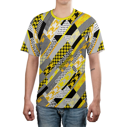 Yellow Geometric Houndstooth Comfort T-shirt