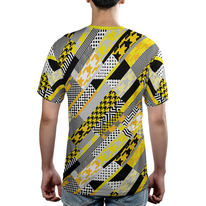 Yellow Geometric Houndstooth Comfort T-shirt